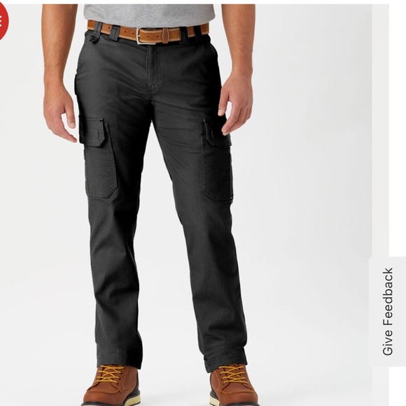 Duluth Trading Men’s Flex Firehose Cargo Work Denim Pants 36x32 Black Slim Fit - Picture 1 of 12